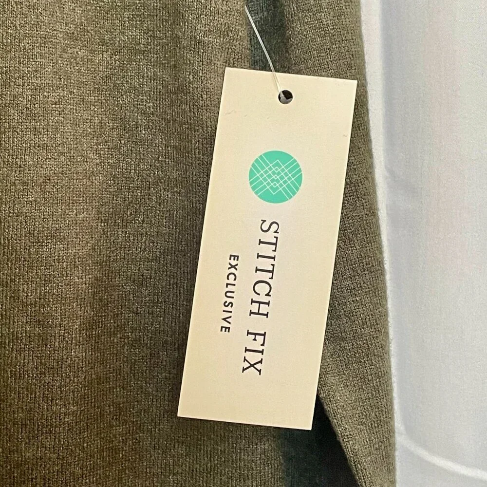 Pink Clover Stitch Fix Open Front Olive Cardigan Sweater Small NWT Lightweight - Picture 5 of 13